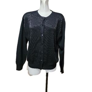 Jones of New York beaded cardigan lambs wool blend size large